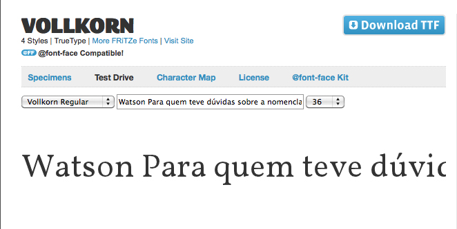 Fonte sem kerning ajustado entre W e a